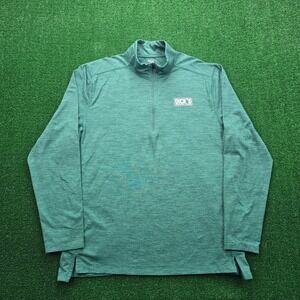 Dicks Sporting Goods Employee Sweatshirt Mens Large Green Quarter Zip Work Wear